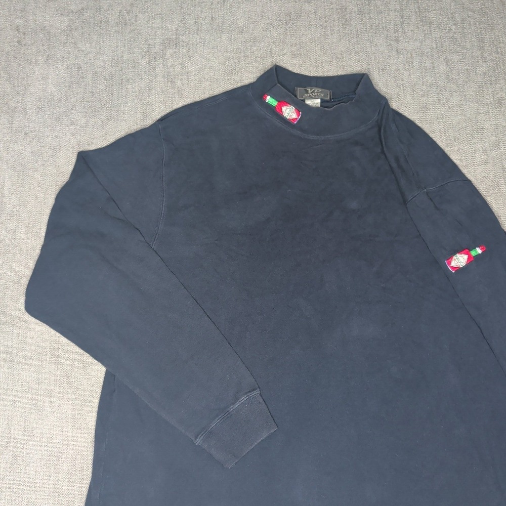 Vintage VP Sports Tabasco Embroidered Mock Neck Long Sleeve Shirt Black 2XL